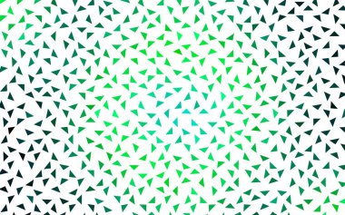 Yeşil vektör renkli arka plan, hangi üçgen oluşur ışık. Desen beyaz arka plan üzerinde renkli üçgen ile.
