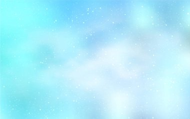 Uzay yıldızlı hafif Mavili vektör şablonu. Parlak astronomik yıldızlı parlak renkli çizimler. Fütürist reklamlar ve kitapçıklar için şablon.