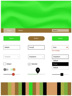 Açık yeşil, kırmızı vektör UI kiti balonu şekiller ile. Bandy çizgilerle modern degrade soyut resim. Bu web siteleri için kullanabileceğiniz şablon.
