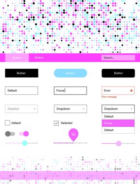 Hafif pembe, mavi vektör web UI kiti ile küreler. Başlığını renkli gradyan daireler modern stil kılavuzu. Bu örnek için sitesidir.