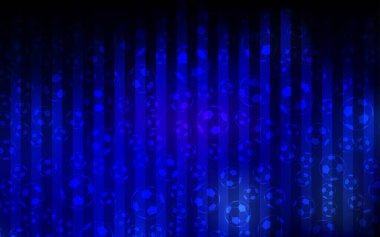 Spor sembolleri ile koyu mavi vektör düzeni. Dekoratif tasarım futbol topları bir degrade zemin üzerinde. Kitapçık, broşür, futbol turnament için desen.