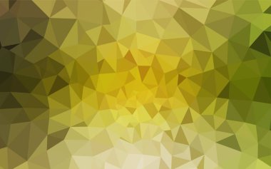 Açık yeşil, sarı vektör üçgen mozaik doku. Poligonal illüstrasyon parlayan, hangi üçgen oluşur. Tamamen yeni bir tasarım sizin broşürü.