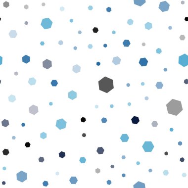 Hafif mavi vektör altıgen şekilleri ile sorunsuz düzeni. Beyaz arka plan ile renkli altıgen yanarak bahislerin doğru. Desen doku duvar kağıdı için.