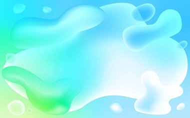 Açık mavi, sıvı şekiller şablonuyla vektör yeşil. Glitter soyut illüstrasyon alaycı hatları ile. Marka kitap yeni kompozisyon.