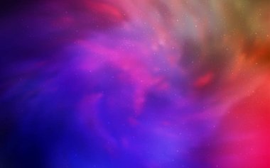 Gece gökyüzü desenle karanlık çok renkli vektör yıldız. Gökyüzü yıldızlarla illüstrasyon soyut şablonunda parlayan. Desen fütüristik reklam, kitapçıklar için.