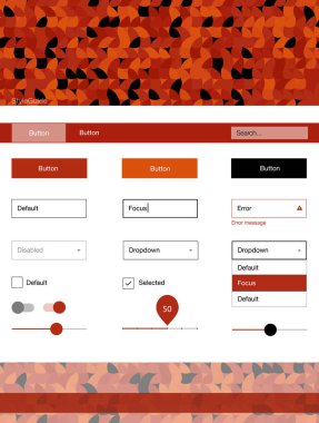 Koyu kırmızı vektör tel kafes kiti noktalı. Dekoratif UI takımı tasarım renkli noktalar ile soyut tarzda. Sen-ebilmek kullanma için açılış sayfaları bu şablonu.