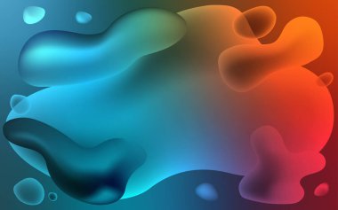 Açık mavi, kırmızı vektör balonu şekiller şablonuyla. Memphis tarzı gradyan ile yaratıcı geometrik şekil. Marka kitap için zarif desen.