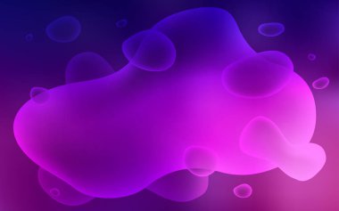 Lav şekilleri ile koyu mor vektör şablonu. Memphis tarzı gradyan ile geometrik çizimde. İş için tamamen yeni bir memphis tasarımı.