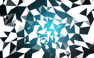 Koyu mavi vektör üçgen arkaplan. Çokgen biçiminde, gradyan ile renkli çizimler. Dizaynınız için üçgen desen.