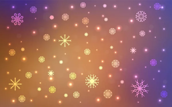 浅蓝色 黄色的矢量覆盖着美丽的雪花 闪亮的彩色插图与雪在圣诞风格 该模式可用于新年广告 小册子 — 图库矢量图片