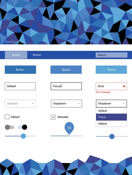 Kit Vecteur Bleu Clair Dans Style Triangulaire Web Kit Avec — Image vectorielle
