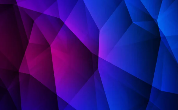 Modèle Triangles Dégradé Vectoriel Rose Foncé Bleu Illustration Polygonale Brillante — Image vectorielle