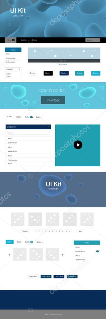 Light BLUE vector design ui kit with curved circles. Glitter abstract illustration with blurred bubble shapes.. This sample is for your landing page.