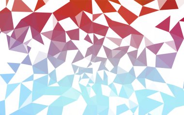 Açık mavi, kırmızı vektör poligonal model. Üçgenler ile modern soyut resim. Tasarımınız için üçgen desen.