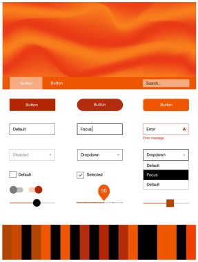 Işık kırmızı vektör web UI kiti ile lamba şekiller. Degrade yarı ton mermer stiliyle yaratıcı çizimde. Bu örnek açılış sayfanız için mu.