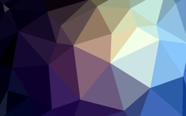 Koyu mavi, sarı düşük poli düzen vektör. Üçgenler ile renkli resimde parlayan. Desen için bir marka kitabın zemin.