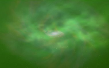 Açık yeşil uzay yıldızlı bir şablon. Parlak astronomik yıldızlı parlak renkli çizimler. Reklamınız, posteriniz, afişiniz için en iyi tasarım.