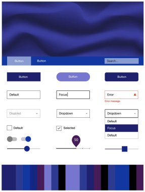 Koyu pembe, mavi lamba şekilleri ile web UI kit vektör. Bandy çizgilerle modern degrade soyut resim. Bu örnek için sitesidir.