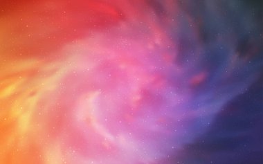 Hafif pembe, sarı vektör desen ile gece gökyüzünde yıldızlar. Parlak astronomik yıldız ile renkli illüstrasyon parlayan. Kozmik arka planlar için şablon.