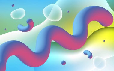 Açık mavi, vektör desen eğri daireler ile yeşil. Bulanık kabarcık şekillerle bir örnek. Marka kitap yeni kompozisyon.