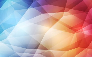 Açık mavi, kırmızı vektör üçgen kapak parlayan. Gradyan ile poligonal soyut resim. Web siteniz için köşeli tasarım.