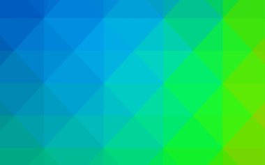 Açık mavi, vektör üçgen mozaik şablon yeşil. Tamamen yeni bir renk illüstrasyon poligonal bir tarzda. Web siteniz için köşeli tasarım.