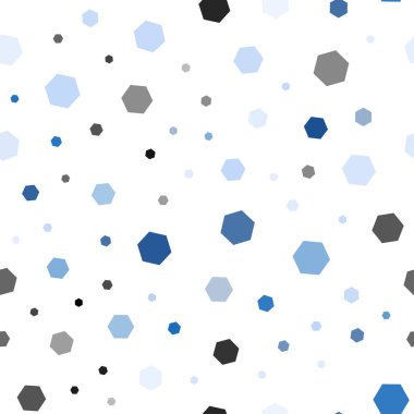 Hafif mavi vektör altıgenler kümesiyle sorunsuz kapak. Altıgen yanarak bahislerin doğru ile soyut tarzda dizayn. Reklamlar, el ilanları için desen.