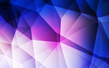 Koyu pembe, mavi vektör üçgen çizim. Üçgenli renkli soyut çizimler. Dizaynınız için üçgen desen.