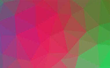 Hafif pembe, yeşil vektör üçgen mozaik doku. Çokgen şekilleri ile bir örnek. Tamamen yeni bir tasarım sizin broşürü.