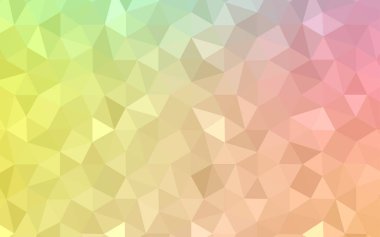 Açık yeşil, kırmızı vektör çokgen şablonu. Gradyanı olan zarif parlak çokgen çizimi. İşiniz için en iyi üçgen tasarım.