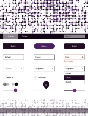 Noktalı koyu pembe vektör tel kafes kiti. Başlığını renkli gradyan daireler modern stil kılavuzu. Bu web siteleri için kullanabileceğiniz şablon.