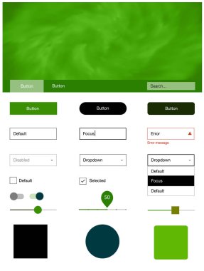 Işık yeşil vektör UI ux seti alan yıldız ile. Renkli gradyan gökyüzü onun üstbilgisindeki modern stil kılavuzu. Açılış sayfanız için modern şablon.