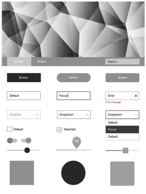 Üçgenler ile ışık gri vektör stil rehberi. Basit malzeme tasarım kiti ile üçgen renkli mozaik. Açılış sayfanız için modern şablon.