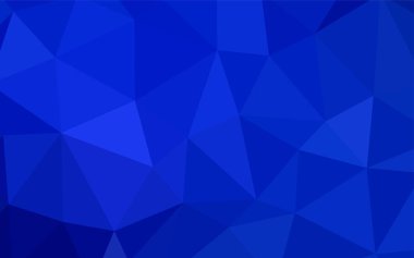 Koyu mavi vektör düşük poli düzeni. Renkli resimde üçgenler ile soyut tarzda. Marka kitap için yeni şablon.