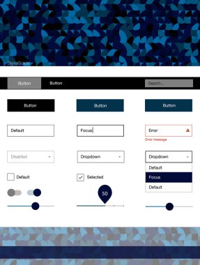 Koyu mavi vektör küreler web UI kiti. Web Kullanıcı arabirimi kiti başlığını soyut degrade daireler ile. Web siteleri, açılış sayfaları için güzel düzeni.