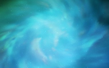 Gece gökyüzü yıldızlı açık mavi vektör deseni. Bulanık arkaplandaki ve gradyanı olan uzay yıldızları. Astroloji web siteleri için desen.