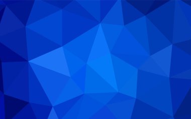 Koyu mavi soyut poligonal şablon vektör. Renkli resimde üçgenler ile soyut tarzda. Cep telefonu arka plan için şablon.