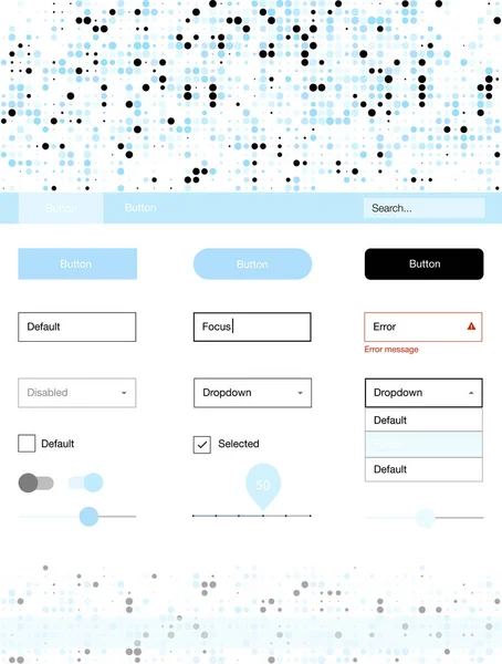 Light BLUE vector Material Design Kit with dots. Decorative ui kit design in abstract style with colorful dots. This sample is for your website.
