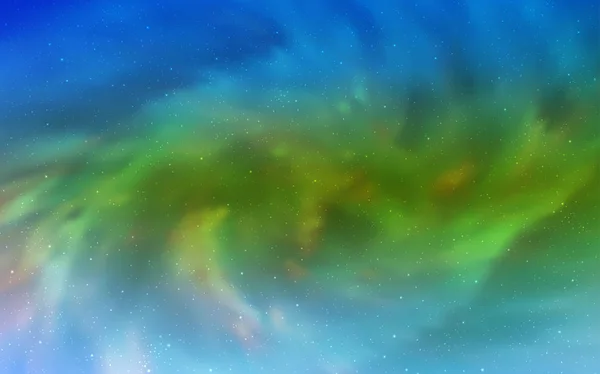 Синий Зеленый Векторный Узор Ночными Звездами Неба Яркая Иллюстрация Небесными — стоковый вектор
