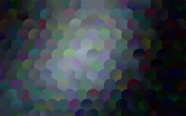 带彩色球体的浅灰色矢量图案 半色调样式中白色背景上重复圆圈的几何样本 — 图库矢量图片