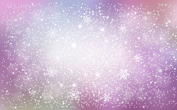 淡紫色 粉红色的矢量图案与圣诞雪花 装饰闪亮插图与雪在抽象模板 您的商业广告的新年设计 — 图库矢量图片