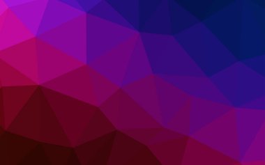 Koyu mavi, kırmızı kenarlı şablon vektör. Renkli resimde gradyan ile poligonal tarzı. Tasarımınız için üçgen desen.