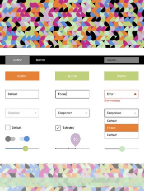 Çok renkli vektör tel kafes kiti noktalı ışık. Arka plan üzerinde renkli stil rehberi daireler ile. Bu örnek için sitesidir.