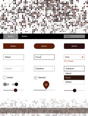 Daireler ile koyu kırmızı vektör stil rehberi. Web Kullanıcı arabirimi kiti başlığını soyut degrade daireler ile. Bu web siteleri için kullanabileceğiniz şablon.