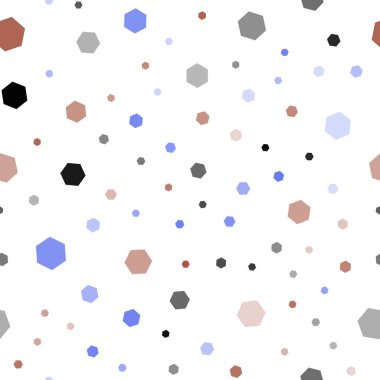 Açık mavi, kırmızı vektör sorunsuz düzen altıgen şekillerle. Soyut illüstrasyon renkli altıgenler ile. Desen doku duvar kağıdı için.