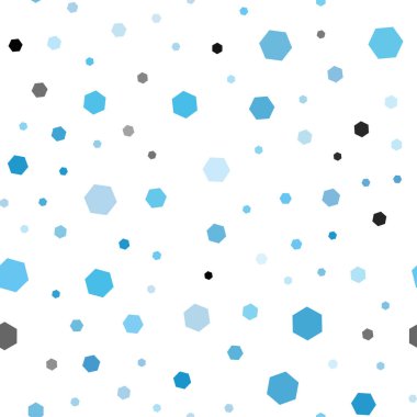 Hafif mavi vektör renkli altıgenler ile seamless modeli. Soyut illüstrasyon renkli altıgenler ile. Desen olabilir reklam, kitapçıklar için.