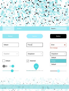 Açık yeşil noktalar ile malzeme tasarım kiti vektör. Güzel UI ux kiti ile onun üstbilgisindeki renkli noktalar. Sen-ebilmek kullanma için açılış sayfaları bu şablonu.