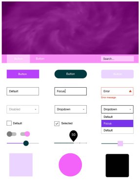 Hafif pembe vektör UI ux seti alan yıldız ile. Basit malzeme tasarım kiti üstbilgisindeki renkli bulutlar ile. Bu örnek açılış sayfanız için mu.