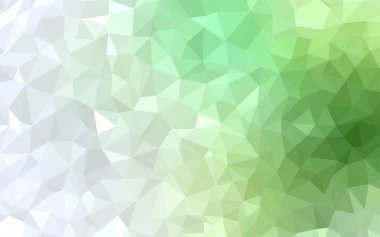 Işık yeşil vektör poligonal arka plan. Gradyan ile poligonal soyut resim. Tasarımınız için üçgen desen.