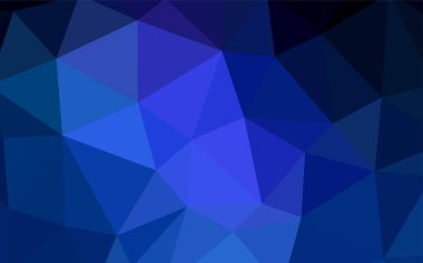 Koyu mavi vektör düşük poli düzeni. Poligonal illüstrasyon parlayan, hangi üçgen oluşur. Tamamen yeni bir tasarım sizin broşürü.